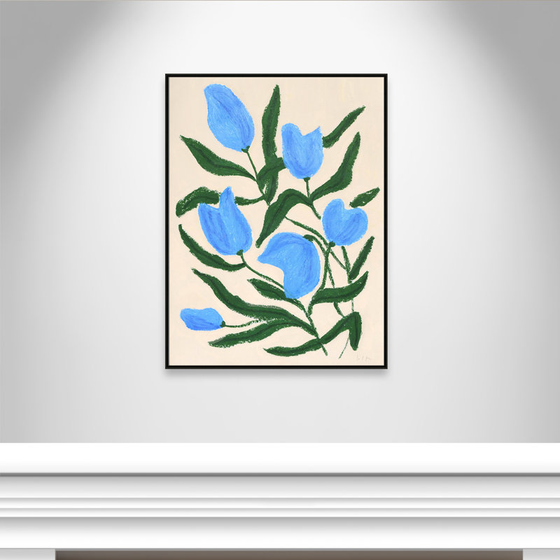 «Colette Blue Tulips Print» par Camilla Bergqvist, Espresso, H 49,5 po x l 37,5 po