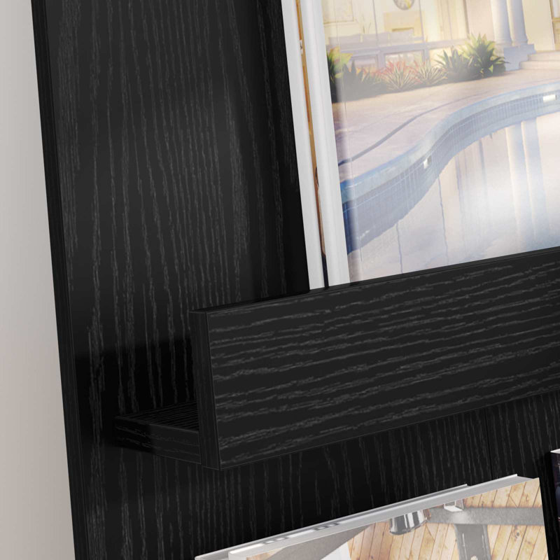 Wood Free Standing Magazine Rack, Black
