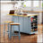 53 Inch Large Kitchen Island with Drop Leaf, Power Outlet, and Rolling Cart on 5 Wheels for Enhanced Storage and Mobility-2138524462