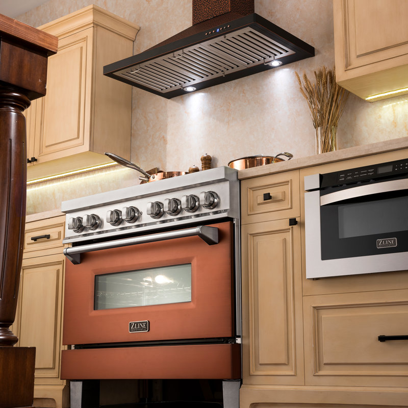 ZLINE 30" Designer Series Fingerprint Resistant Convertible Vent Wall Mount Range Hood, Oil-Rubbed Bronze