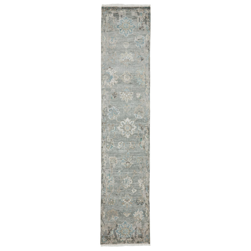 Aketzalli Handmade Wool Oriental Area Rug, Runner 2'6" x 10'