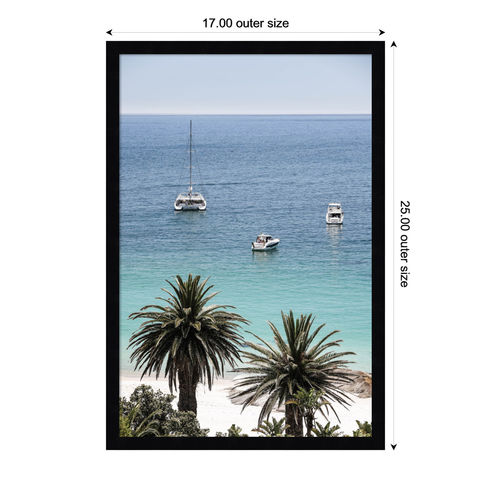 Rothschild "Camps Bay Beach" Print, Black, 25" H x 17" W