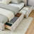 Upholstered Bed with Thick Fabric, Floor Bed-110263131-111530401-122900085