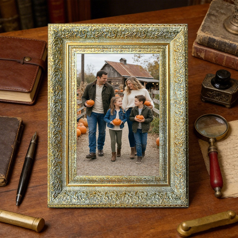 Cadre antique poli 1PC pour photos 8 po x 10 po et présentation de photos, Antique Gold, 1, 8" W x 10" H