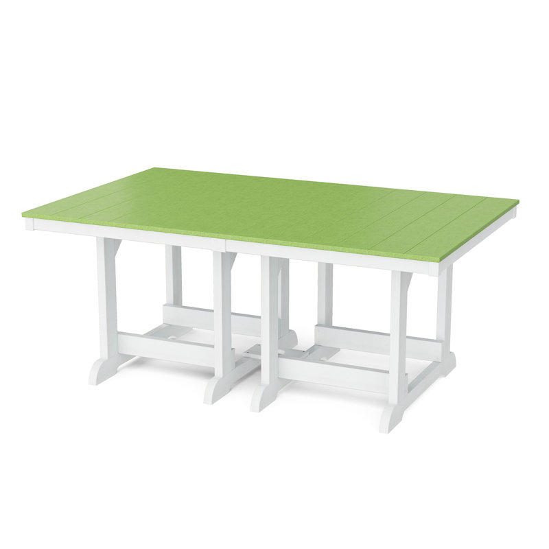 Heritage 44" x 72" Dining Table, Lime Green/White