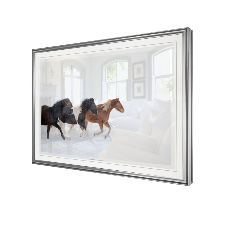 " Snow Run IV ", 20" H x 24" W x 1.5" D, Silver Frame