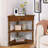 Solid Wood Legs 33.8'' Triangle Corner Table, 3 Tier, Brown Side Table With , Legs, Cranberry-1172666506