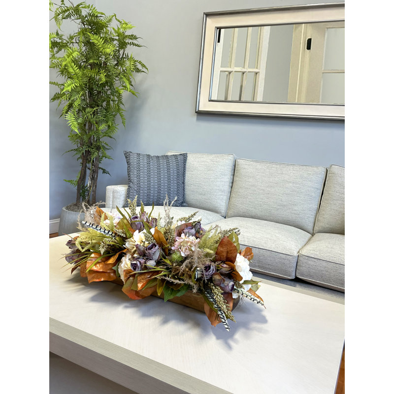 Fall Centerpiece with Hydrangeas, Heather and Roses