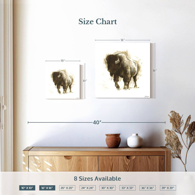 Bison rustique Brampt II, H 16 po x l 16 po