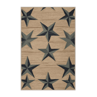 Washable Star Patterns Hawaiian Area Rug
