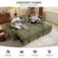 Canapé-lit modulaire rembourré en L en velours côtelé de 81 po avec lit escamotable et rangement George-456378954