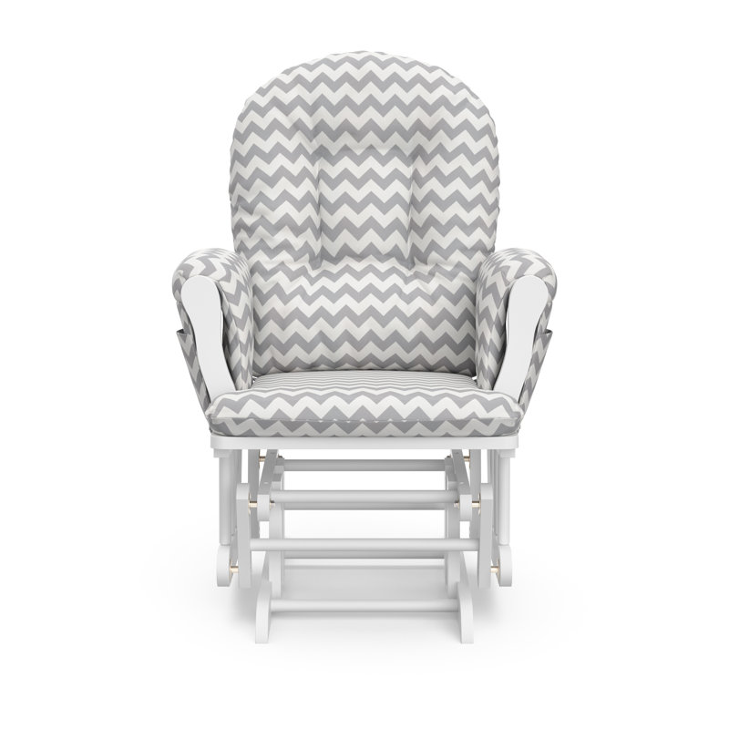 Fauteuil oscillant avec repose-pieds Hoop, Blanc, Gris à rayures