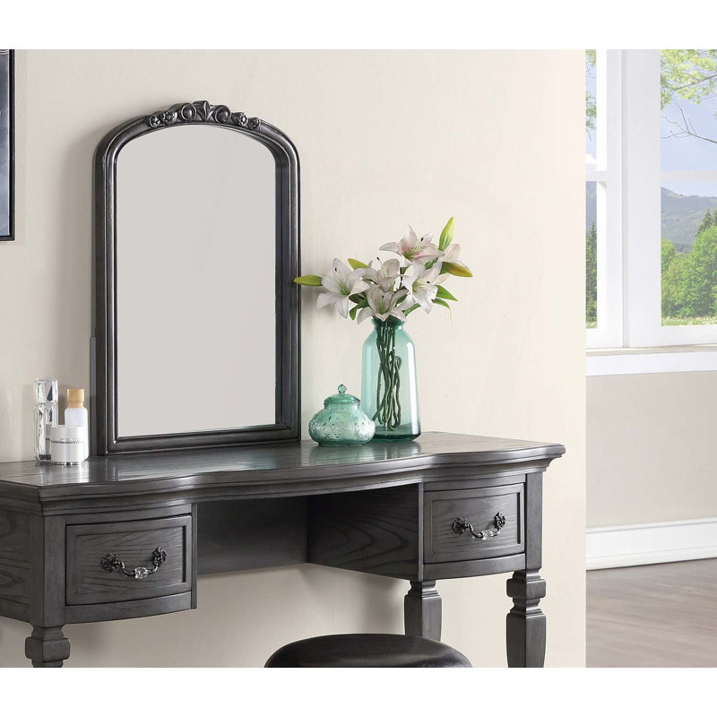Ensemble de coiffeuse en bois, Gris
