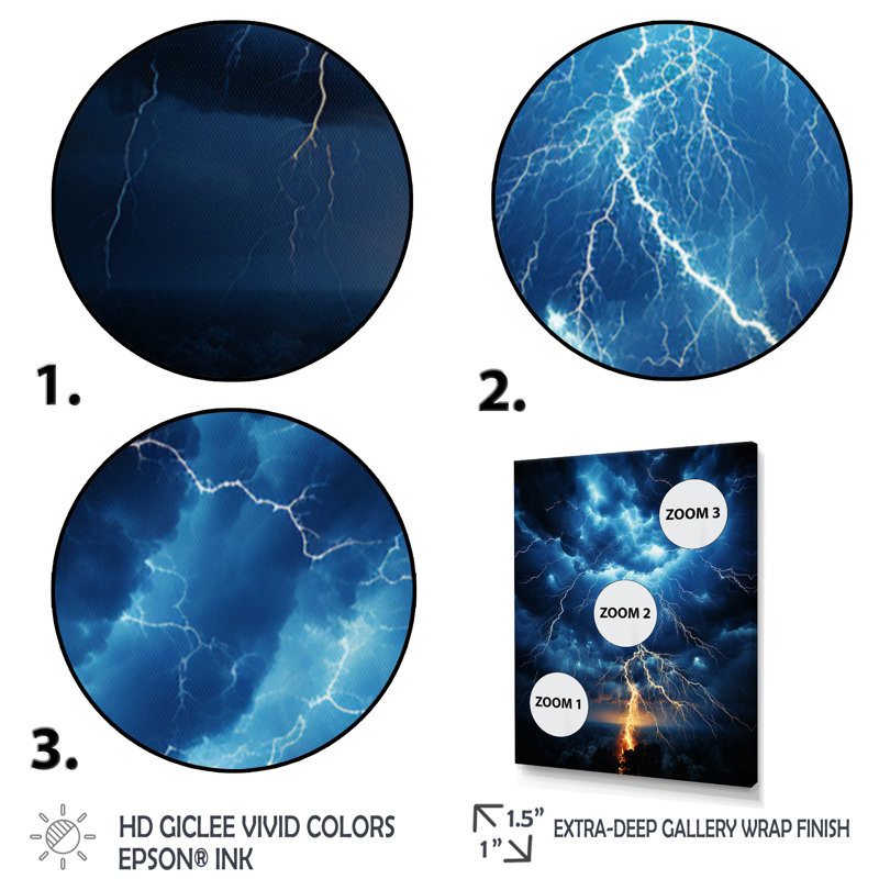 Radnitz Lightning Electric Dance I sur toile, Toile tendue, H 44 po x l 34 po x P 1,5 po
