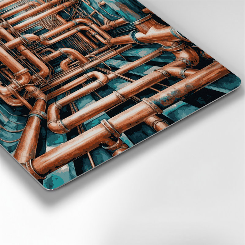 Art mural en métal Sci Fi Copper, H 32 po x l 32 po