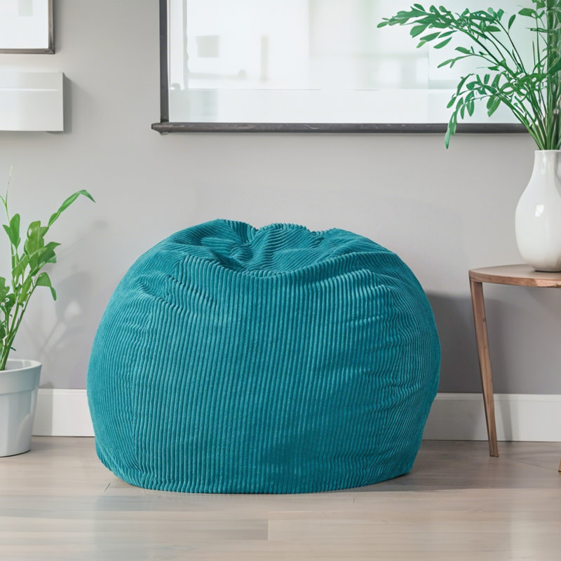 Serre en velours côtelé moderne Kenli Fauteuil à billes, Polyester vert
