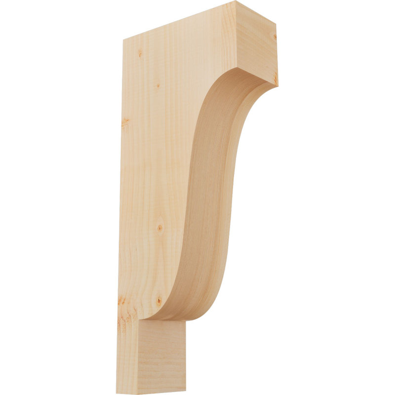 5 1/2"W x 12"D x 28"H Newport Smooth Corbel, Douglas Fir, 28" H x 5.5" W x 12" D, Smooth, Douglas Fir