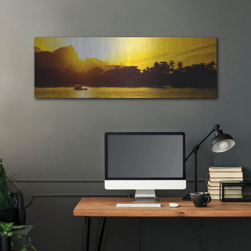  «Golden Seychelles», art mural en métal, H 16 po x l 48 po