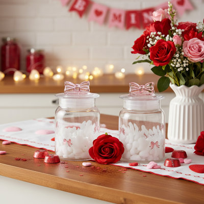 10 Strawberry Street Valentine Confetti Canister, Bows