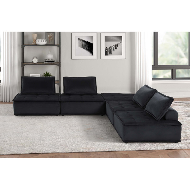 Repose-pieds canapé modulaire 5 pièces Gouvernour, H 29 po x l 120 po x P 120 po