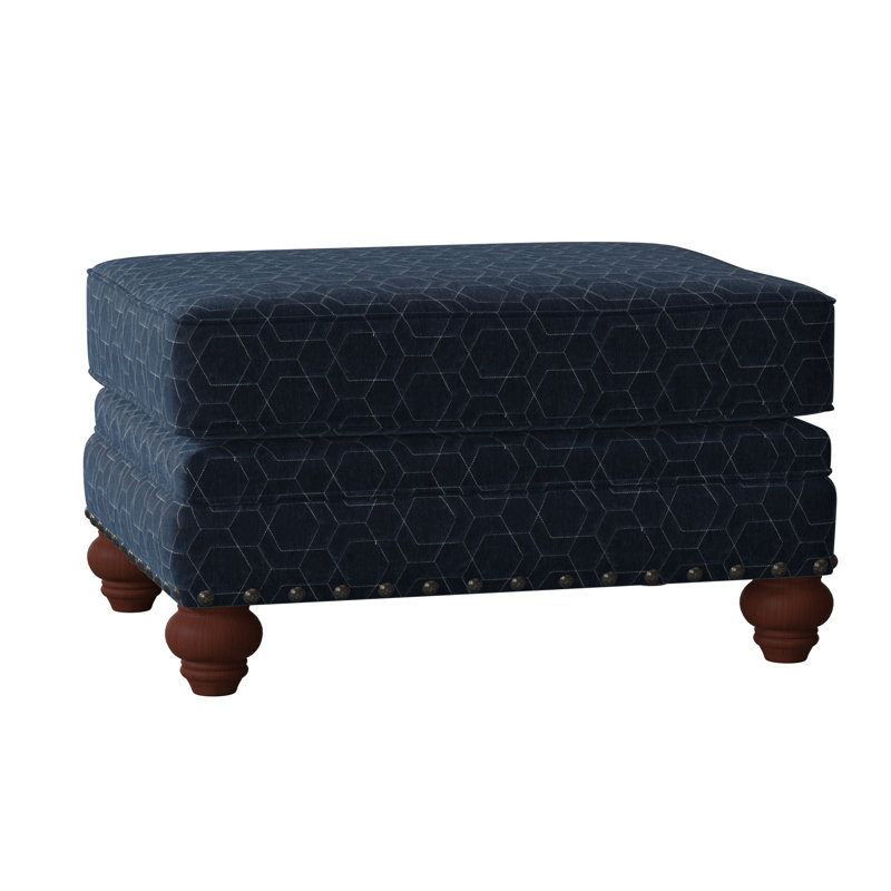 Spratt Ottoman, Dark Brass, Beachbum 21 Gray Stripe, Manhattan