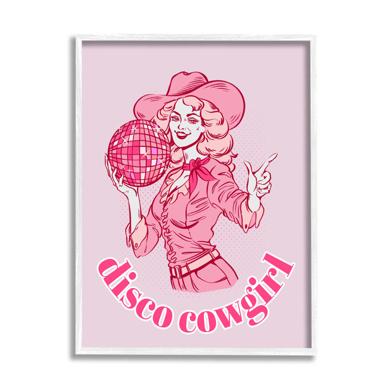 «Vintage Disco Cowgirl» par Ziwei Li, reproduction encadrée sur toile, H 20 po x l 16 po x P 1,5 po