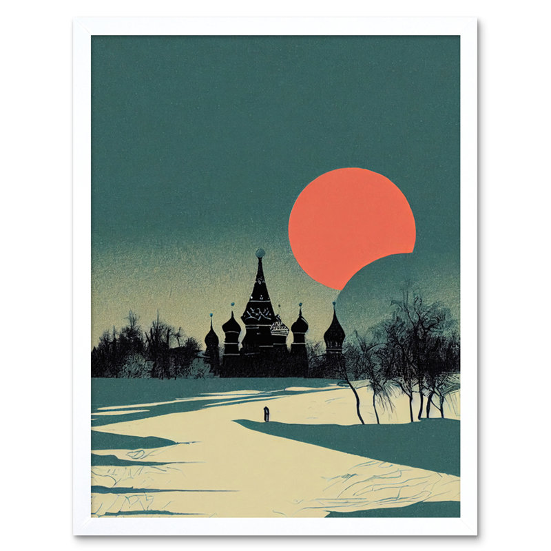 Winter Sun Orthodox Church Kiev Ukraine - Rectangle Print, White Framed Paper, 25.9cm H x 20.6cm W x 1.5cm D