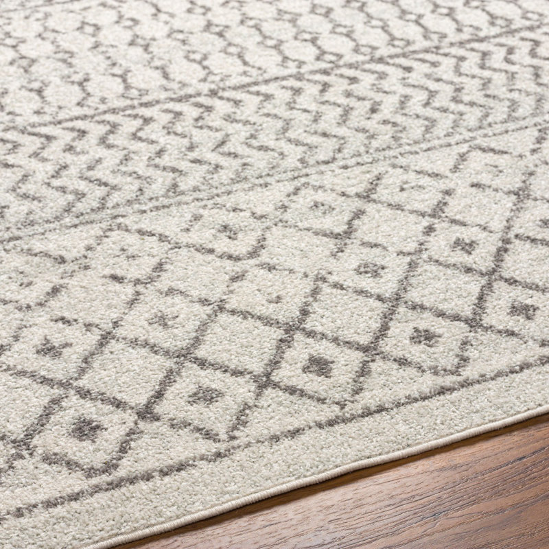 Charcoal Modern Rug, Geometric Easy to Clean Rug For Living Room, Dining Room, Bedroom, Kitchen, Rectangle 120 x 170 cm