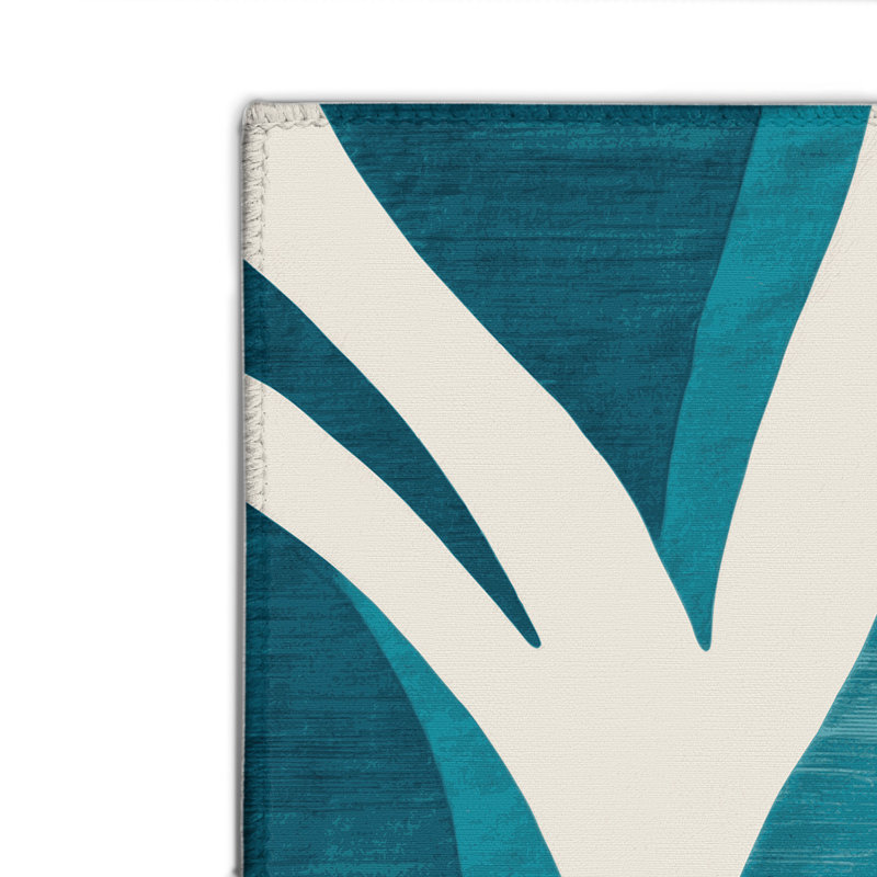 Watercolor Green Indoor and Outdoor Area Rug, Rectangle 8' x 10'