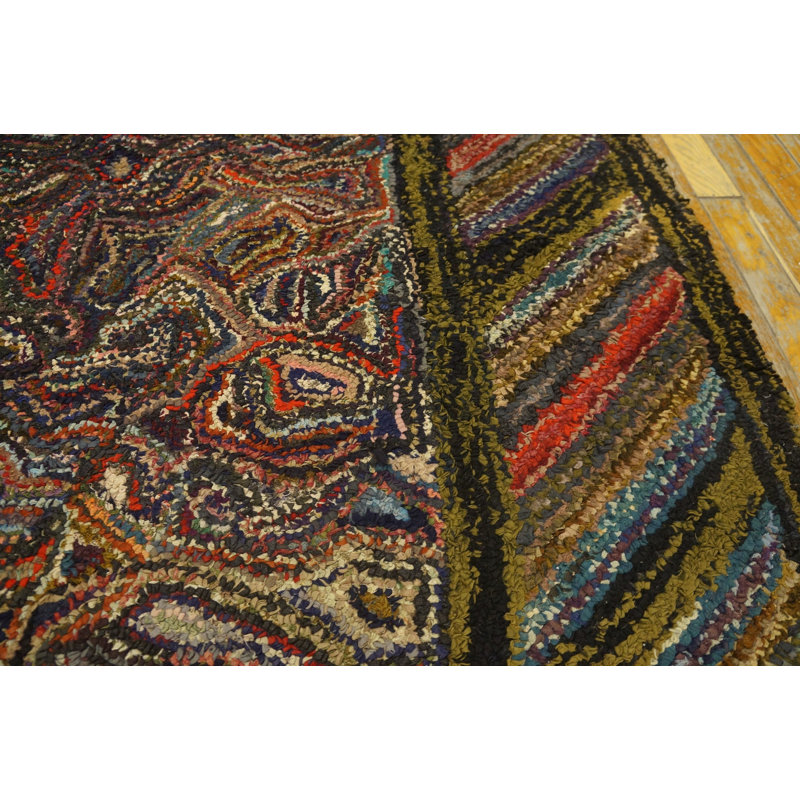 Hand Knotted Wool Striped Area Rug in Multicolored