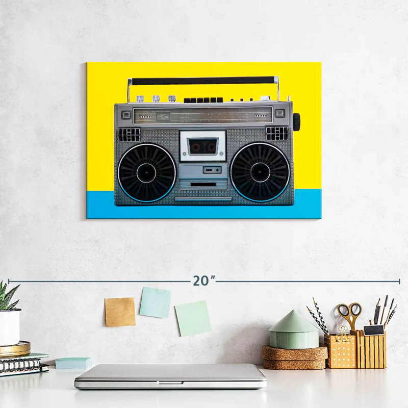 Boombox rétro, H 8 po x l 12 po
