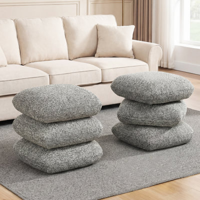 Upholstered Swivel Footrest Round Accent Ottoman