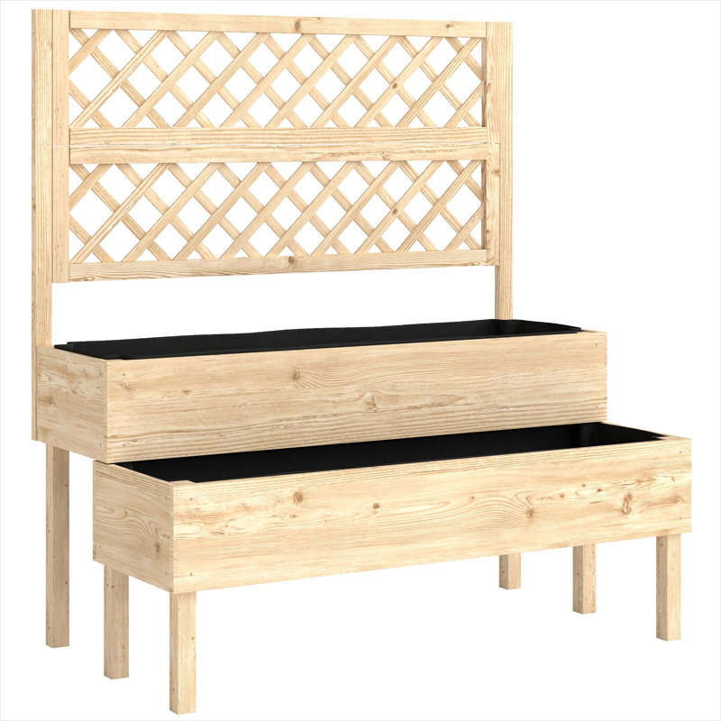 Solid Wood 2 Tier Plant Stand