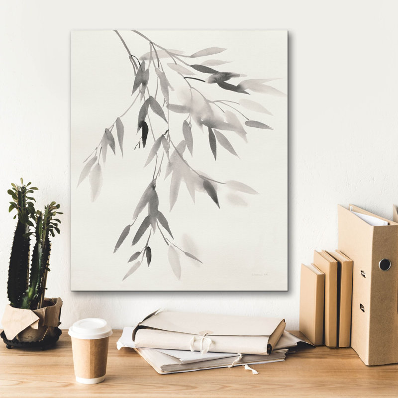  'Bamboo Leaves 4' by Danhui Nai Canvas Wall Art, H 24 po x l 20 po