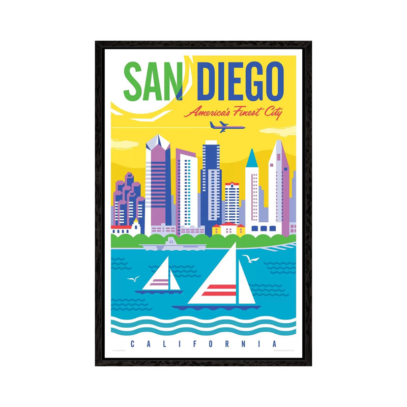 San Diego Travel by Jim Zahniser - Print on Canvas, 101.6cm H x 66.04cm W x 3.81cm D, Black Framed