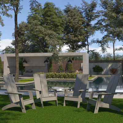 Balasi Modern Dual Slat Back Indoor/Outdoor Adirondack Style Chairs by Rosecliff Heights
