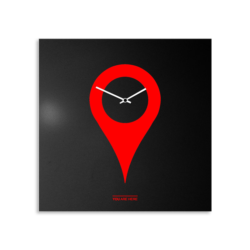 Dumt Wall Clock, Black/Red