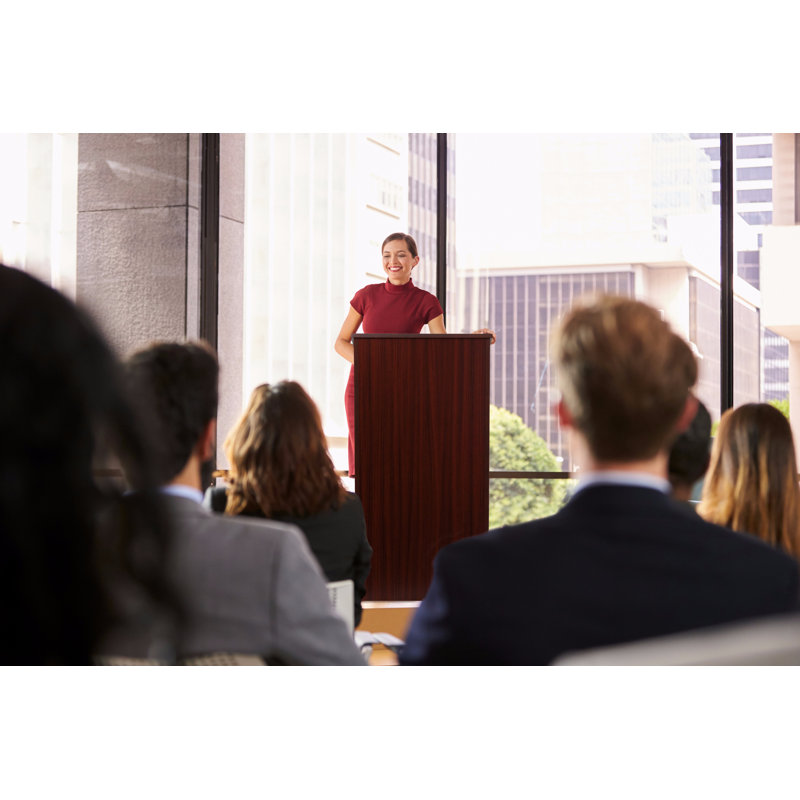  Support de haut-parleur pour pupitre avec tablette de rangement Wood Podium Lectern Church, Brun