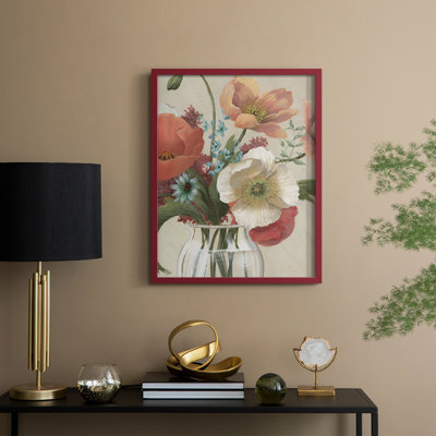 «Poppy Time I», reproduction encadrée - bois massif