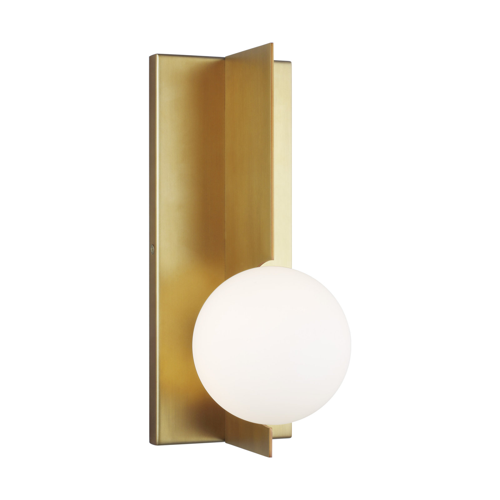 Orbel Single Light Glass Dimmable Corner Wall Light, Aged Brass, No