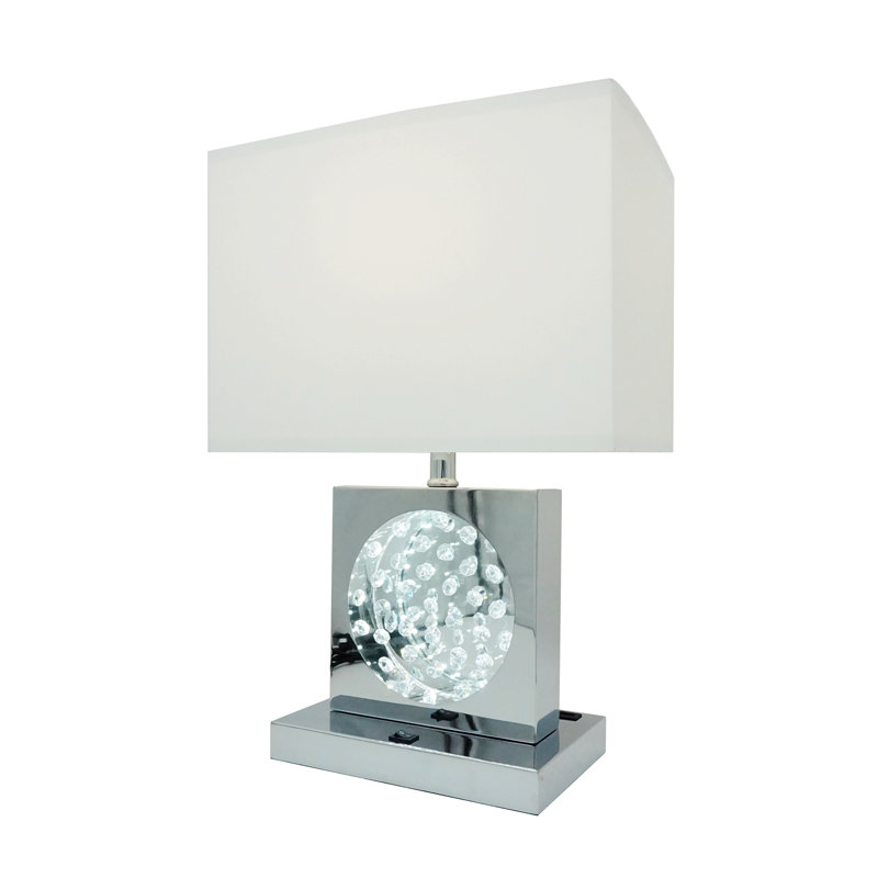Lampe de table Trinna Modern Comtemporary, Chrome, Blanc