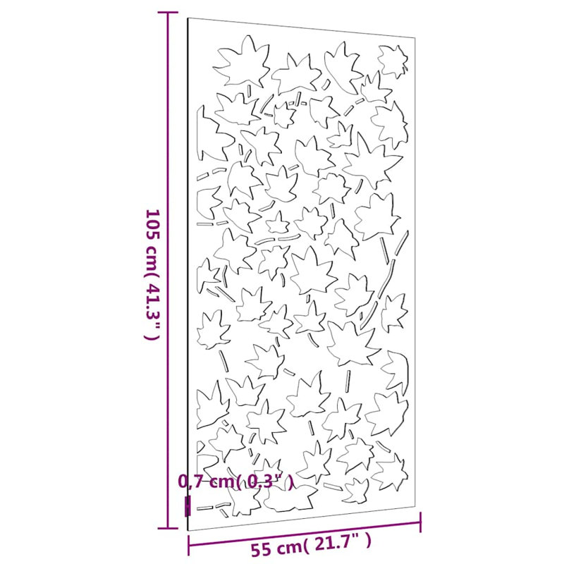 Décoration murale de jardin vidaXL en acier Corten brun 41,3 po x 21,7 po