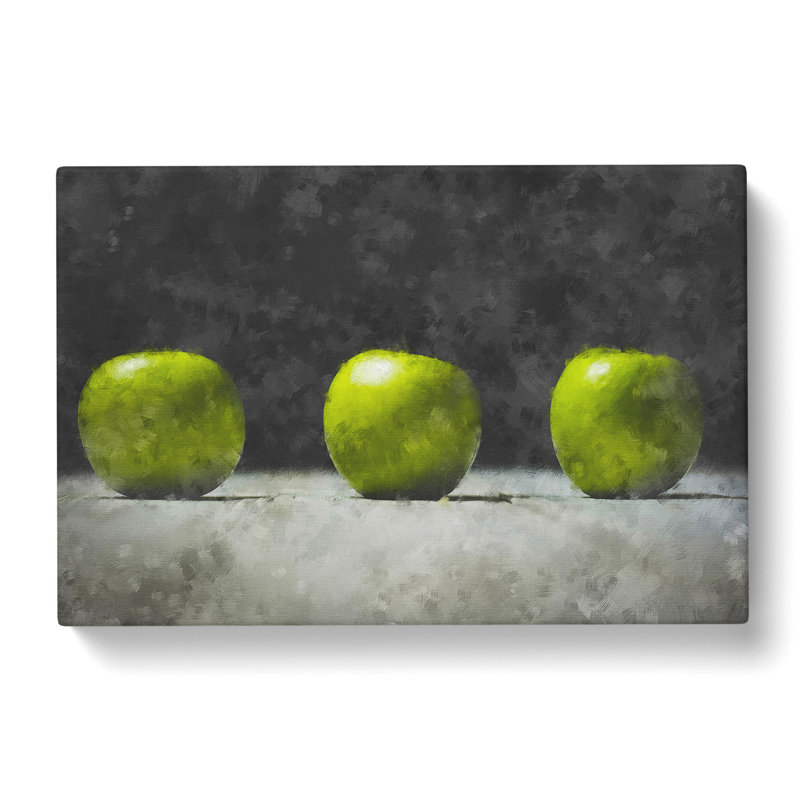 Row Of Green Apples - Wrapped Canvas, 35cm H x 50cm W x 3cm D