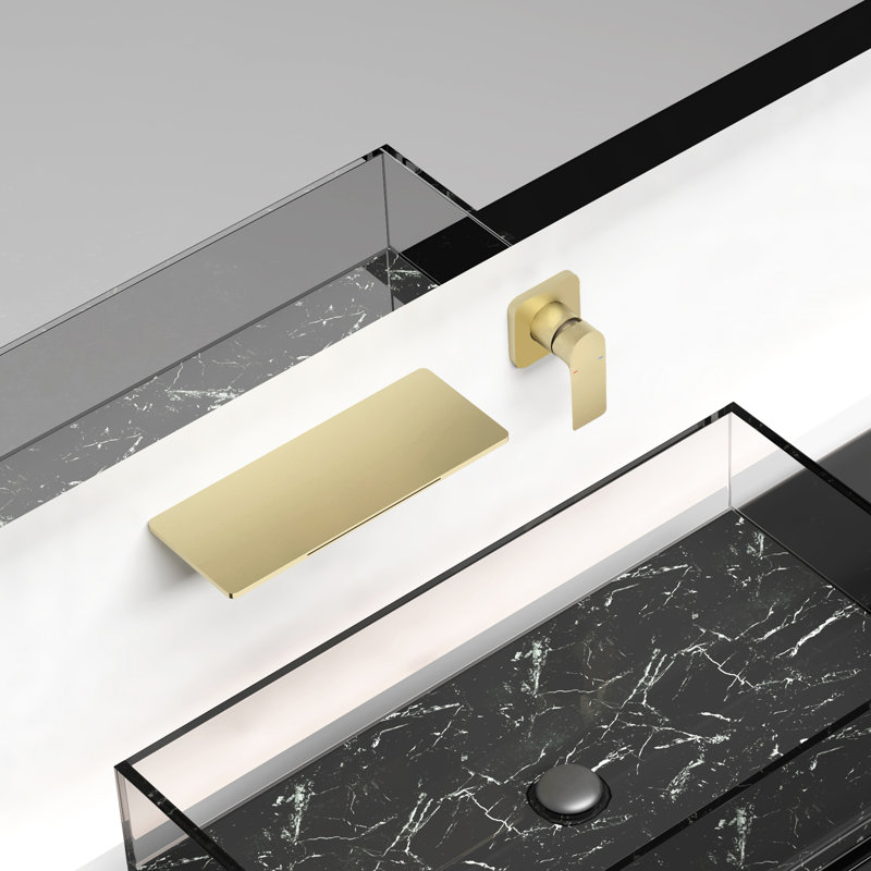 Bathroom Sink Faucet In Golden Glow - Built With High-Grade Brass Single Control For Simple Water Flow Adjustment Waterfall Effect A Stylish Faucet, Lustre Manufactured Quality Function Convenient