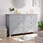 Commode moderne en bois à 2 tiroirs avec poignées profondes et poignées en nickel 2 pièces, 2 pièces, gris