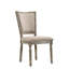 Ensemble de 2 chaises d'appoint en tissu beige et finition grise récupérée