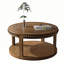 Table basse ronde en bois avec tablette