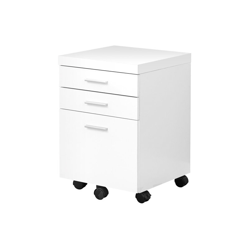 Classeur mobile à roulettes avec tiroirs de rangement, Blanc