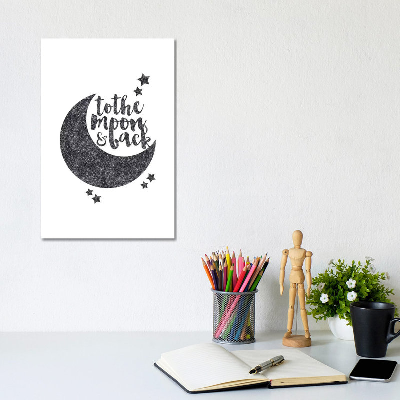 To The Moon And Back by Emanuela Carratoni - Wrapped Canvas Print, 20.32 cm H x 30.48 cm W