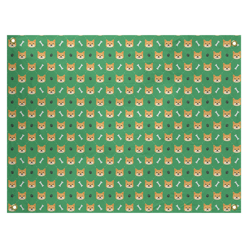 Shiba shiba par katelyn elizabeth tapisserie Avicia, Intérieur, H 91 po x l 107,5 po, Vert